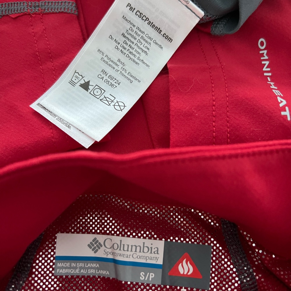 COLUMBIA OMNI-HEAT THERMAL REFLECTIVE RED LIGHT WEIGHT JACKET SIZE S/P NWTS! - Picture 15 of 16